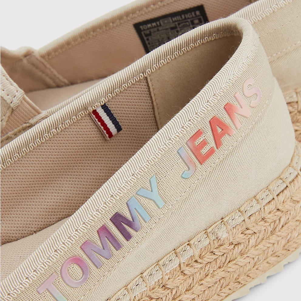 Women\'s Tommy ACM Flatform - Jeans Baby for Polo EN0EN01833 - Dye Hilfiger Logo - Shirts Junior Kids Tommy Espandrilles Beige Tie