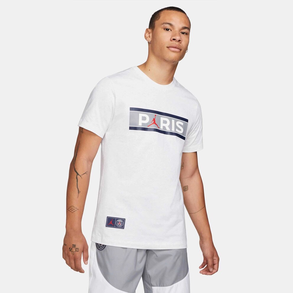 Germain Men's T Jordan Paris Saint air jordan low se aj1 brushstroke  paint splatter Shirt White DB6510 051