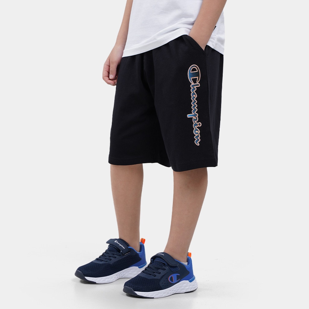 KK001 - Champion Kids\' Shorts Black 305983 - floral logo-print track pants