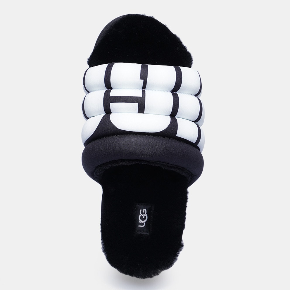 UGG Puft Logo Women s Slides White Black 1127067 0071