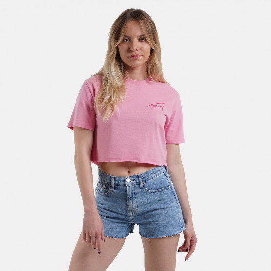 Tommy Jeans Tjw Super Crop Signature Γυναικείο Crop Top