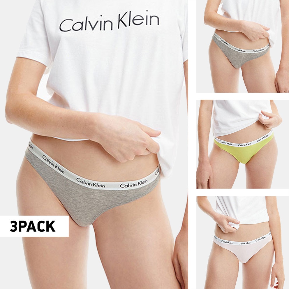 Calvin Klein all-over print shirt - Pack Women's Thong Multicolored QD3587E  - Calvin Klein 3 - 13X