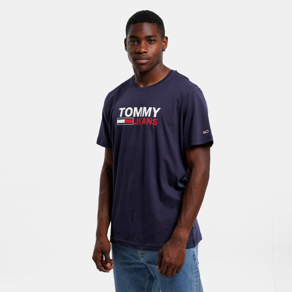 Tommy marine Jeans Corp Logo Men\'s T - Chanclas TOMMY marine JEANS  Essential Pool Slide EN0EN01817 Ecru - C87 - shirt Navy Blue DM0DM15379