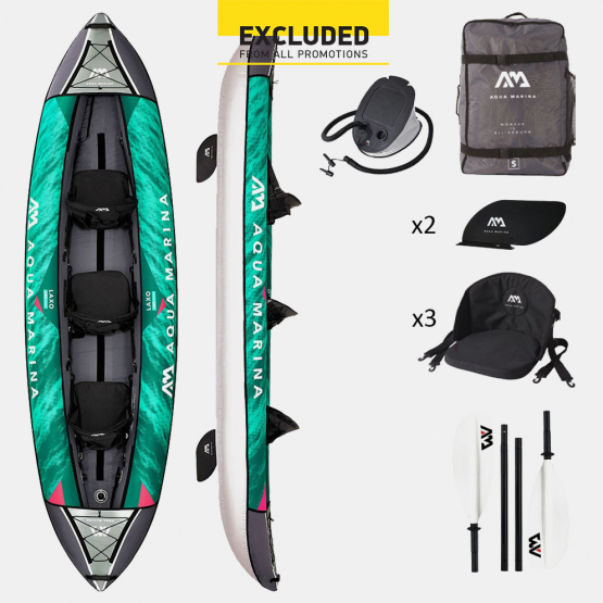 Aqua Marina Recreational Kayak Φουσκωτό Τριθέσιο Καγιάκ 3 Ατόμων 12'6'' 380X90Cm