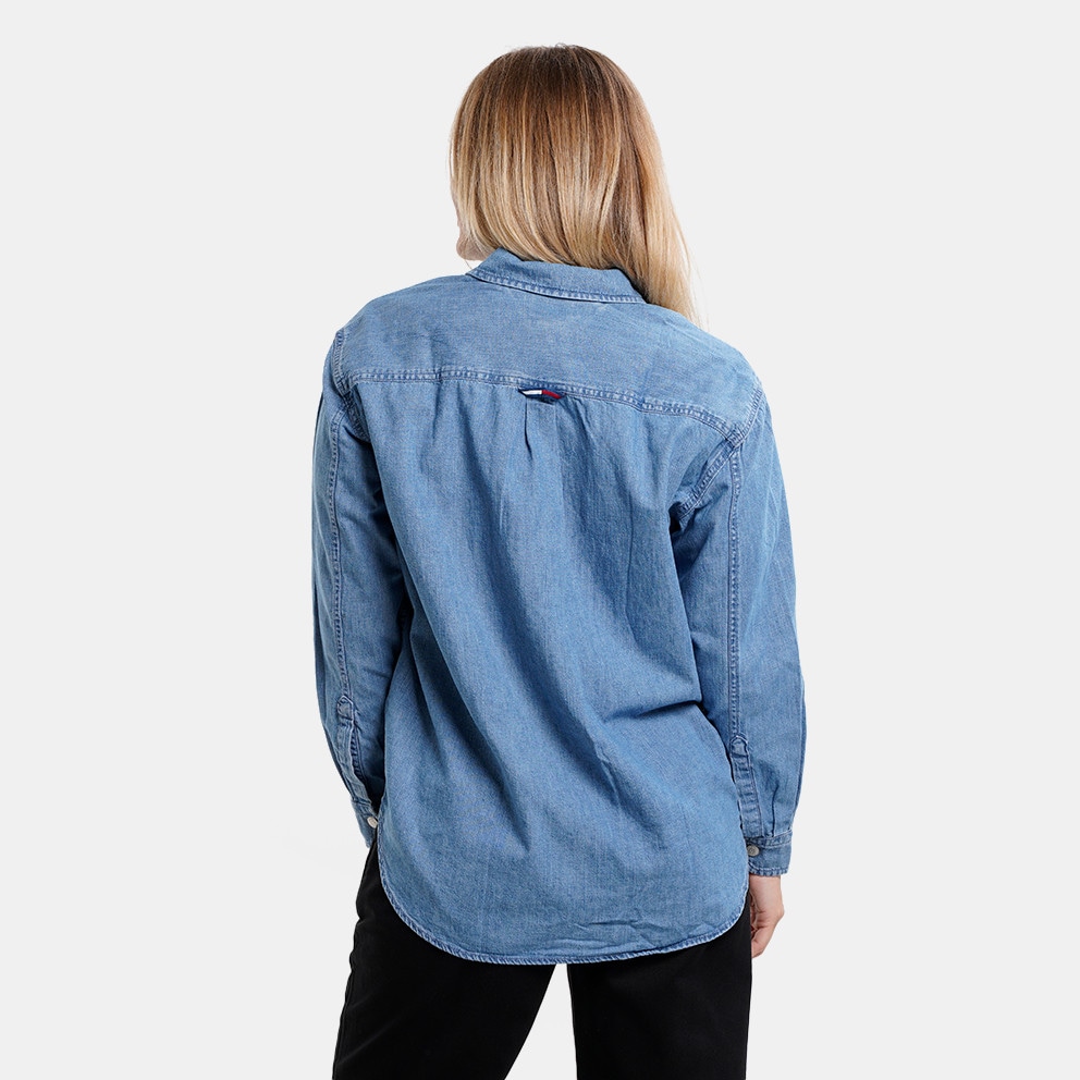 Tommy Jeans Chambray Badge Boy Women's Shirt Blue DW0DW13713 - 1A5 -  Conjunto de lencería azul marino sin costuras con logo de Tommy Hilfiger  Curve