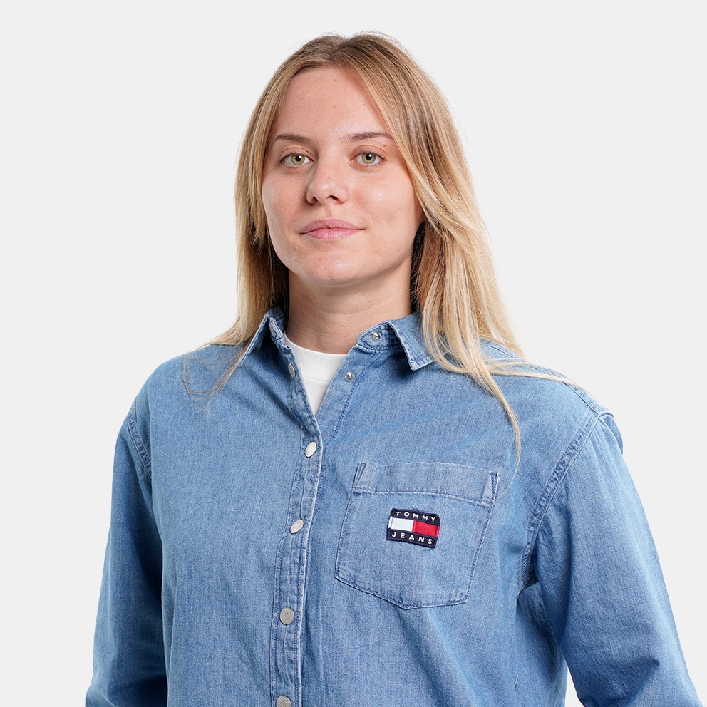 Tommy Jeans Chambray Badge Boy Women\'s Shirt Blue DW0DW13713 - 1A5 -  Conjunto de lencería azul marino sin costuras con logo de Tommy Hilfiger  Curve