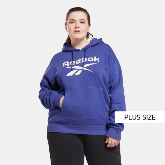 Reebok Identity Logo Fleece Pullover Plus Size Γυναικεία Μπλούζα με Κουκούλα