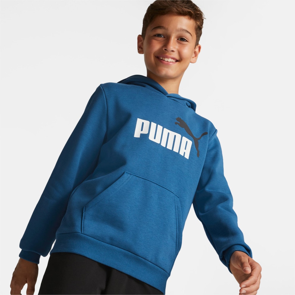 17 - Puma Essentials Kid\'s Hoodie Blue 586987 - Bordeaux Puma Survêtements