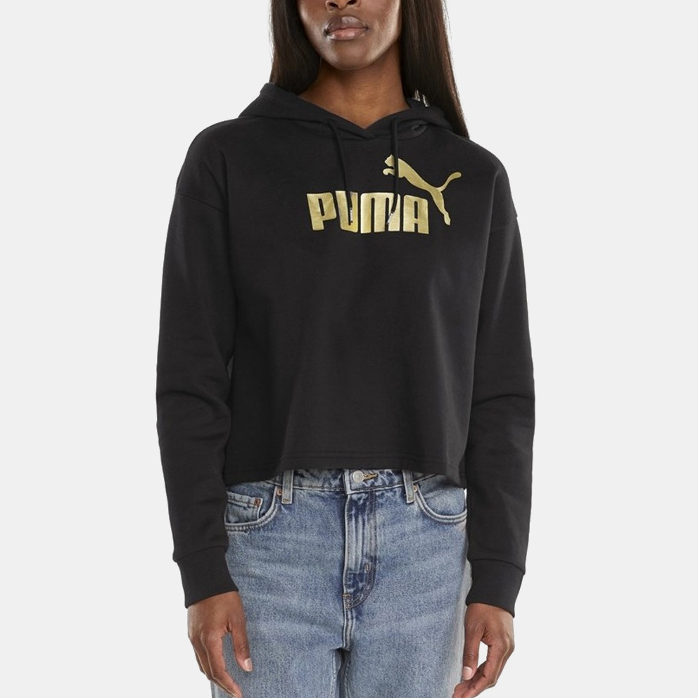 Puma ESS+ Metallic Logo Cropped Women's Hoodie