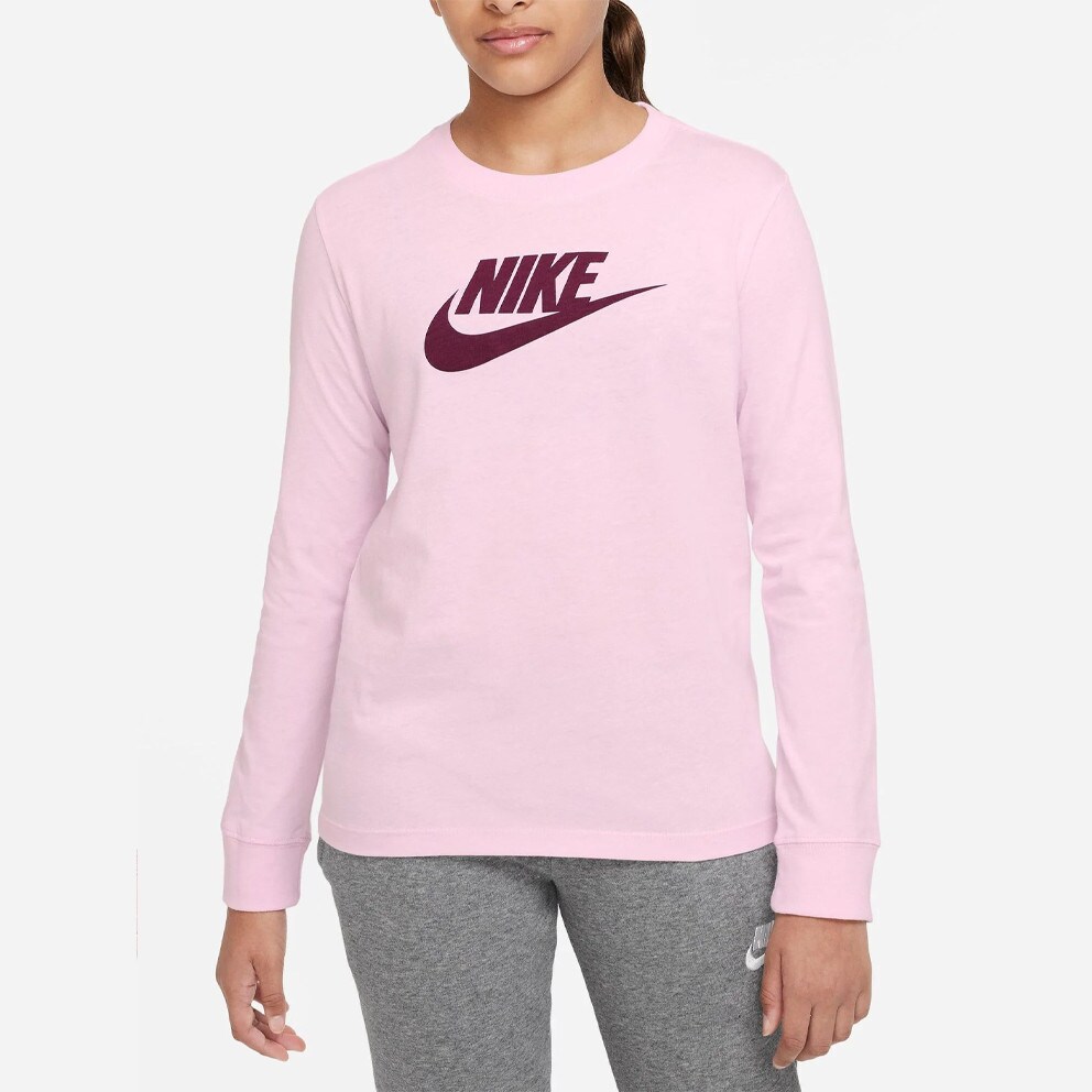 nike cheetah Sportswear Basic Futura Kids Long Sleeve T shirt Pink CZ1260 664 nike cheetah air legend ii sale free shipping line payment