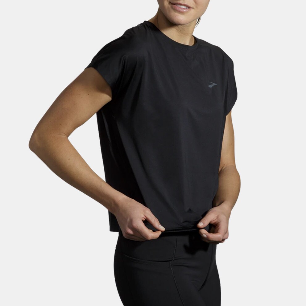 Brooks Sprint Free Short Sleeve Black Μπλουζα Γυνα