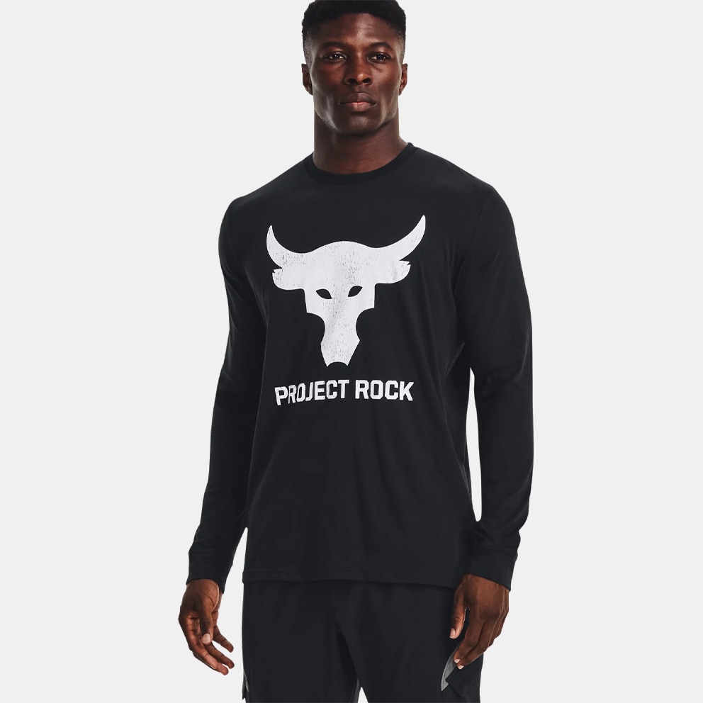 001 - Under Armour Project Rock Brahma Bull Men's Long Sleeve T - Shirt  Black 1374847 - sortky under armour tech wordmark shorts