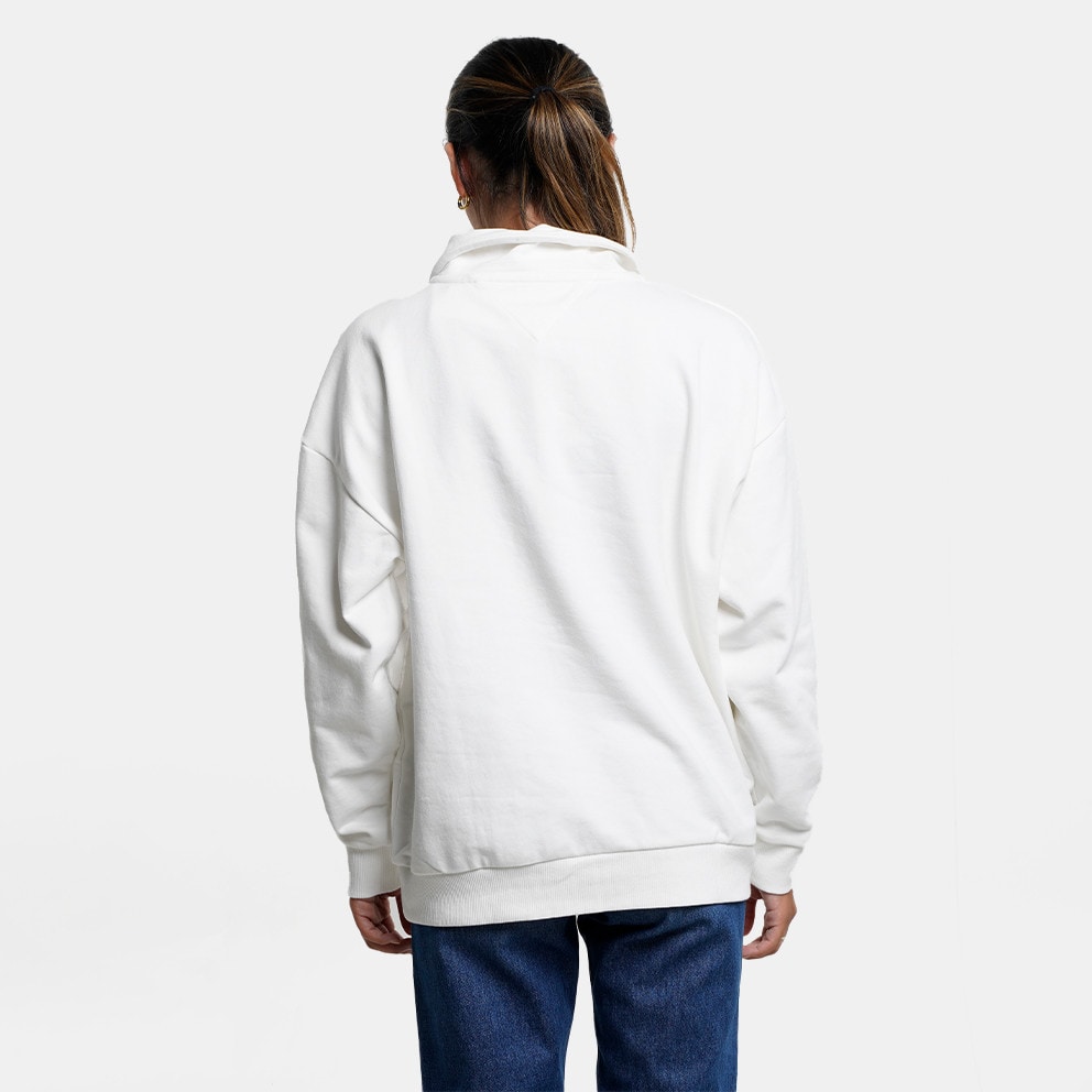 Tommy Jeans Oversized Signature Quarter Zip Γυναικεία Μπλούζα Φούτερ