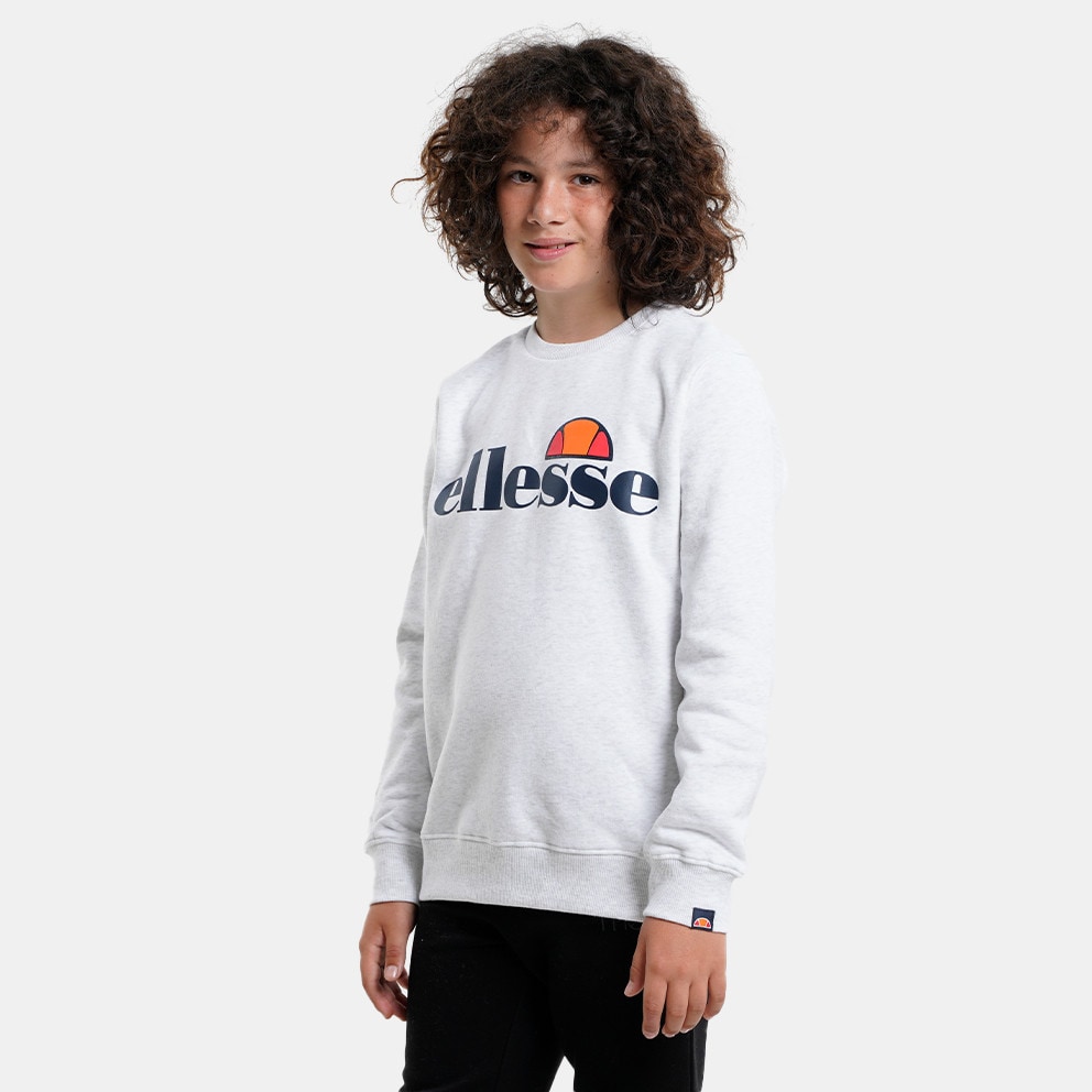 Le Breve crew neck sweater with logo arm band in gray