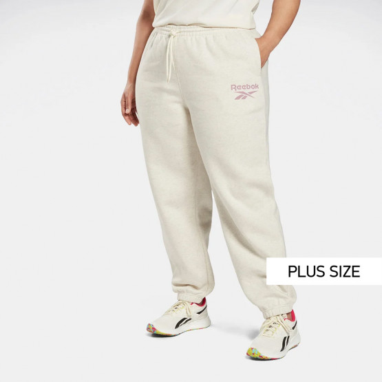 Reebok Sport Logo Fleece (Plus Size) Γυναικείο Jogger Παντελόνι Φόρμας