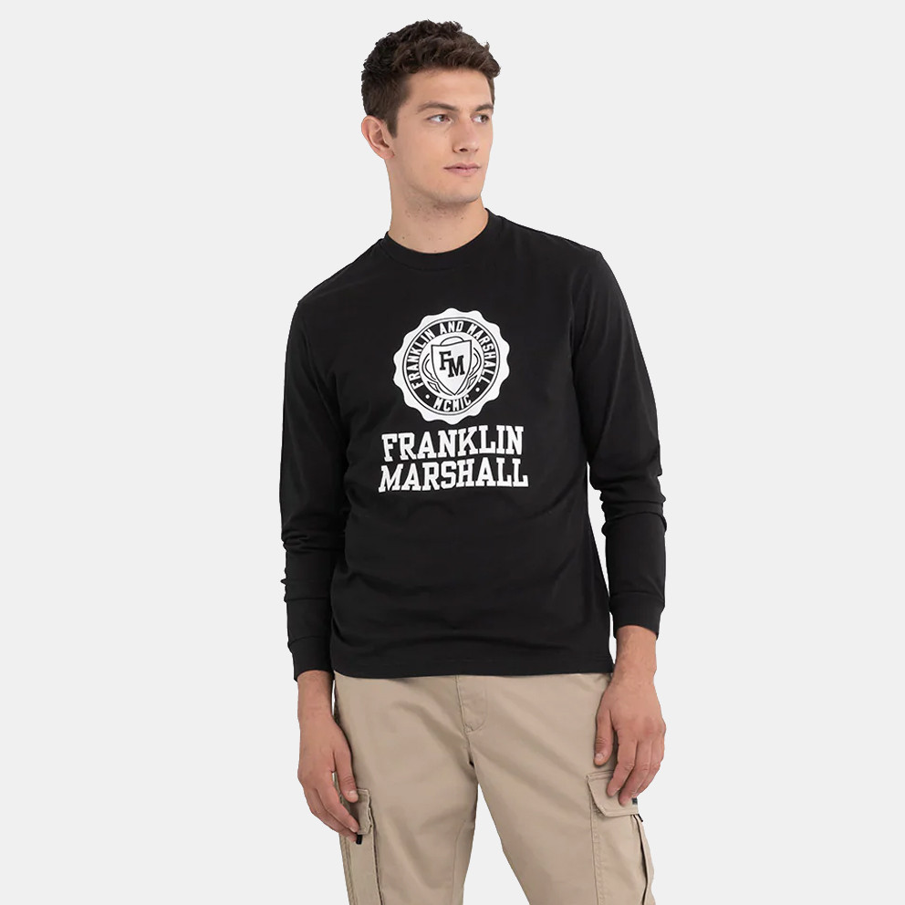 Franklin & Marshall Logo Ανδρική Μπλούζα με Μακρύ Μανίκι (9000124076_1469)