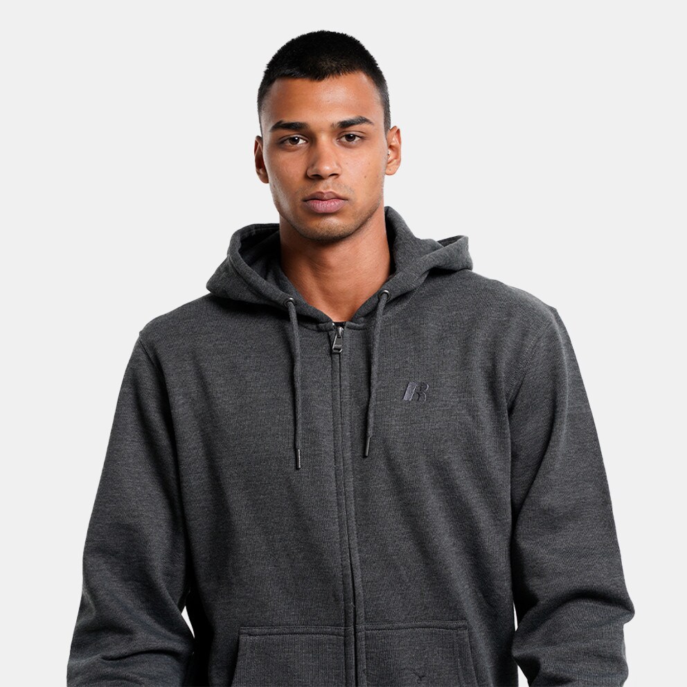 098 WM - Russell Zip Men's Jacket Dark Grey A2005 - 2 - Hochgeschlossenes  T-Shirt mit Cap-Ärmeln und Batikmuster