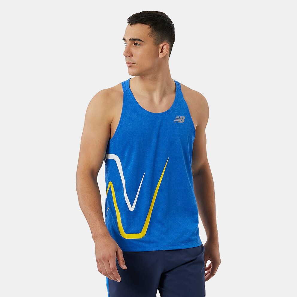 New Balance Graphic Impact Run Singlet Ανδρική Αμάνικη Μπλούζα