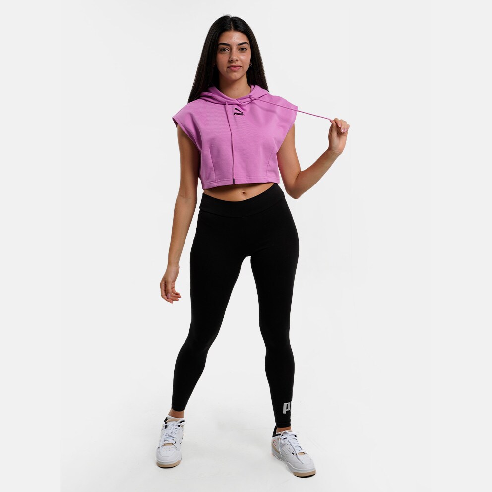 Puma Dare to Γυναικεία Cropped Μπλούζα με Κουκούλα