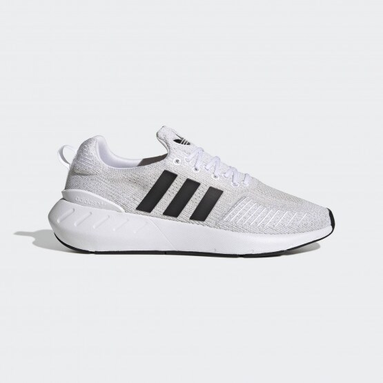 Adidas originals swift run trainers in cream with white stripe sale
