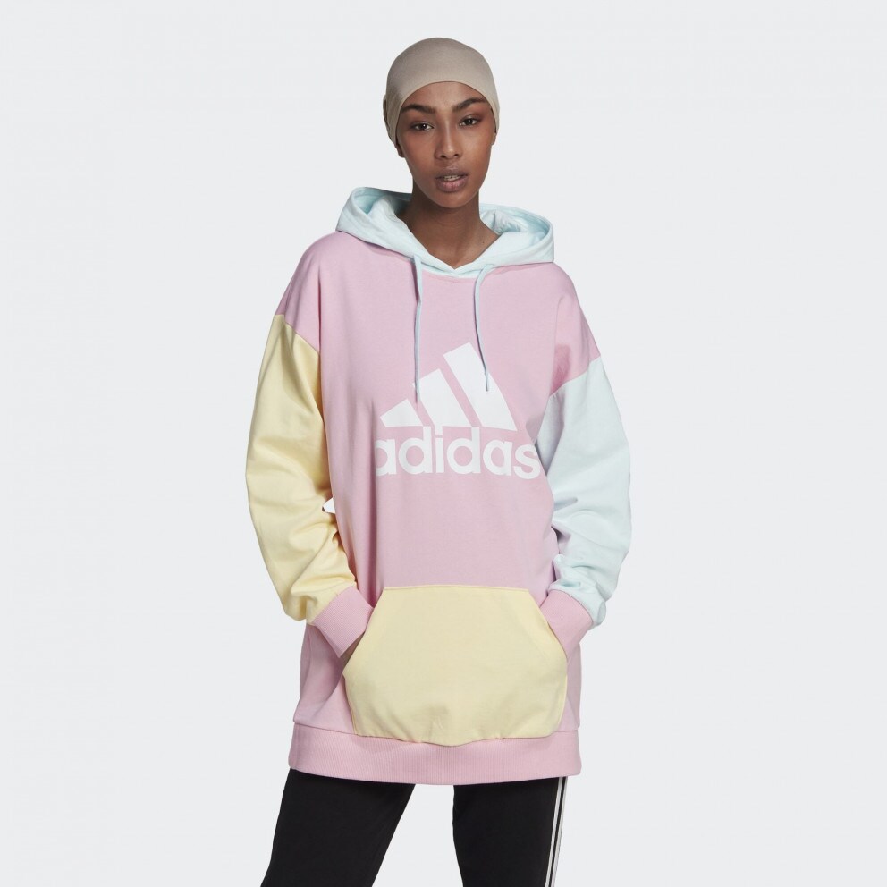 adidas Performance Essentials Colorblock Logo Oversized Γυναικεία Μπλούζα με Κουκούλα