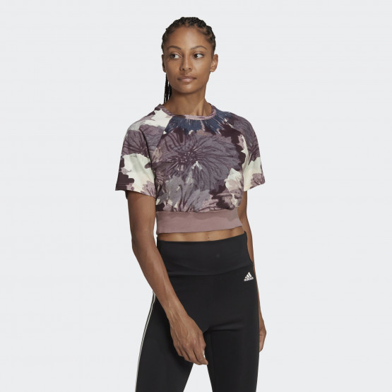adidas Allover Print Cropped Tee