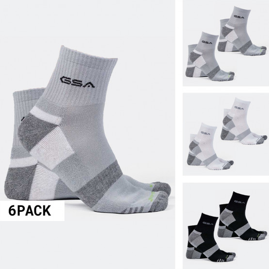 GSA Bamboo Extra Cushioned Quarter 6-Pack Men's Socks