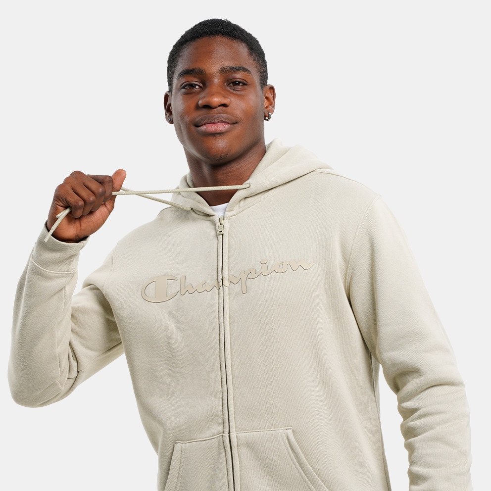 Champion Hooded Full Zip Men s Jacket Beige 217929 Windbreaker