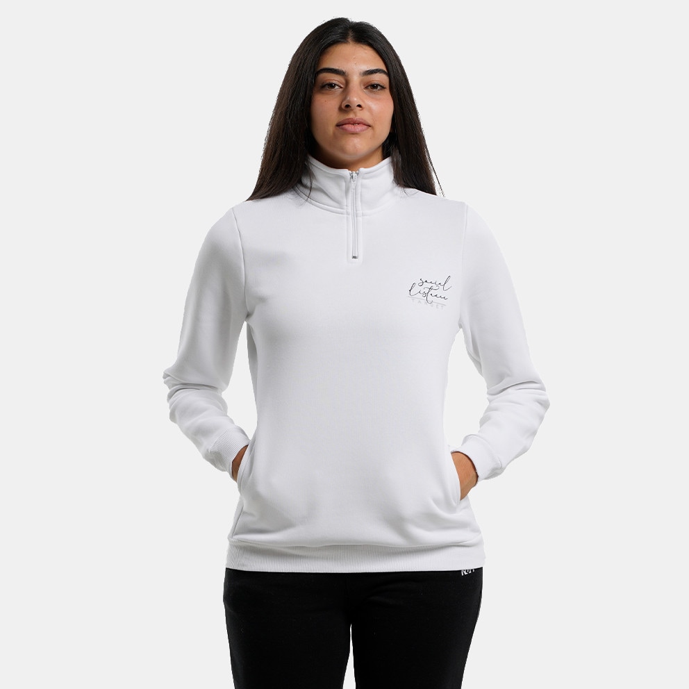 Target Zip Neck Fleece ''Social" Women's Sweatshirt