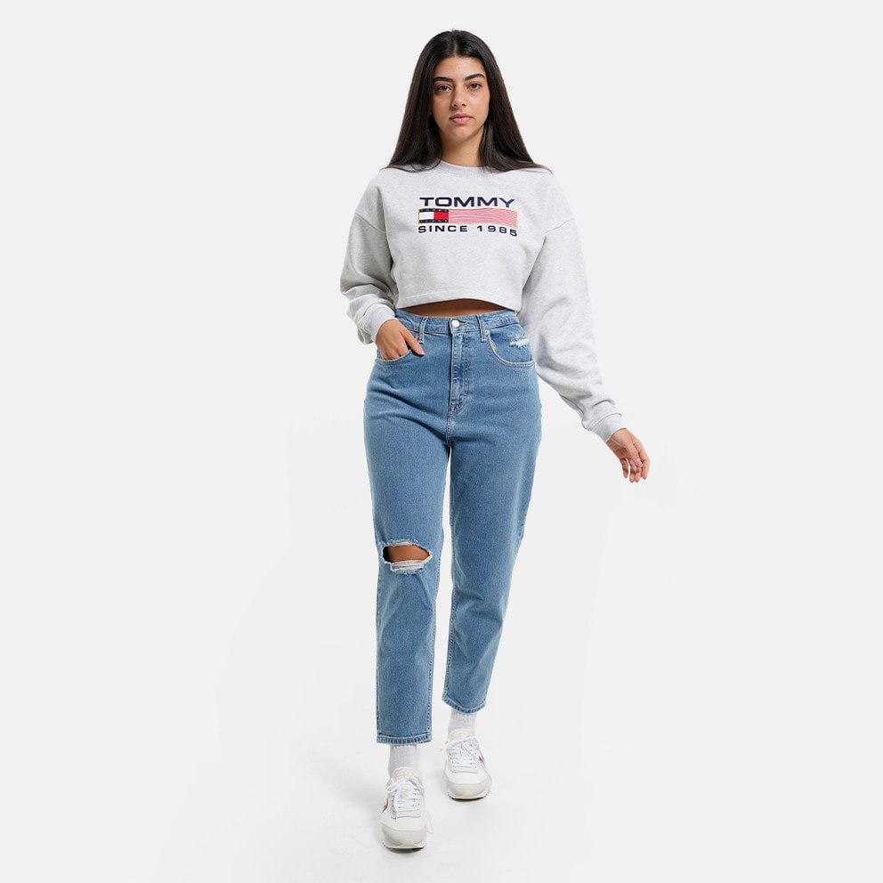 Tommy Jeans Modern Super Cropped Relaxed Women's Sweatshirt Grey DW0DW14801  - PJ4 - new size 11 men tommy hilfiger flag logo usa slides