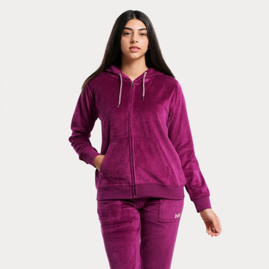 Body Action Women Velour Hoodie Γυναικεία Ζακέτα