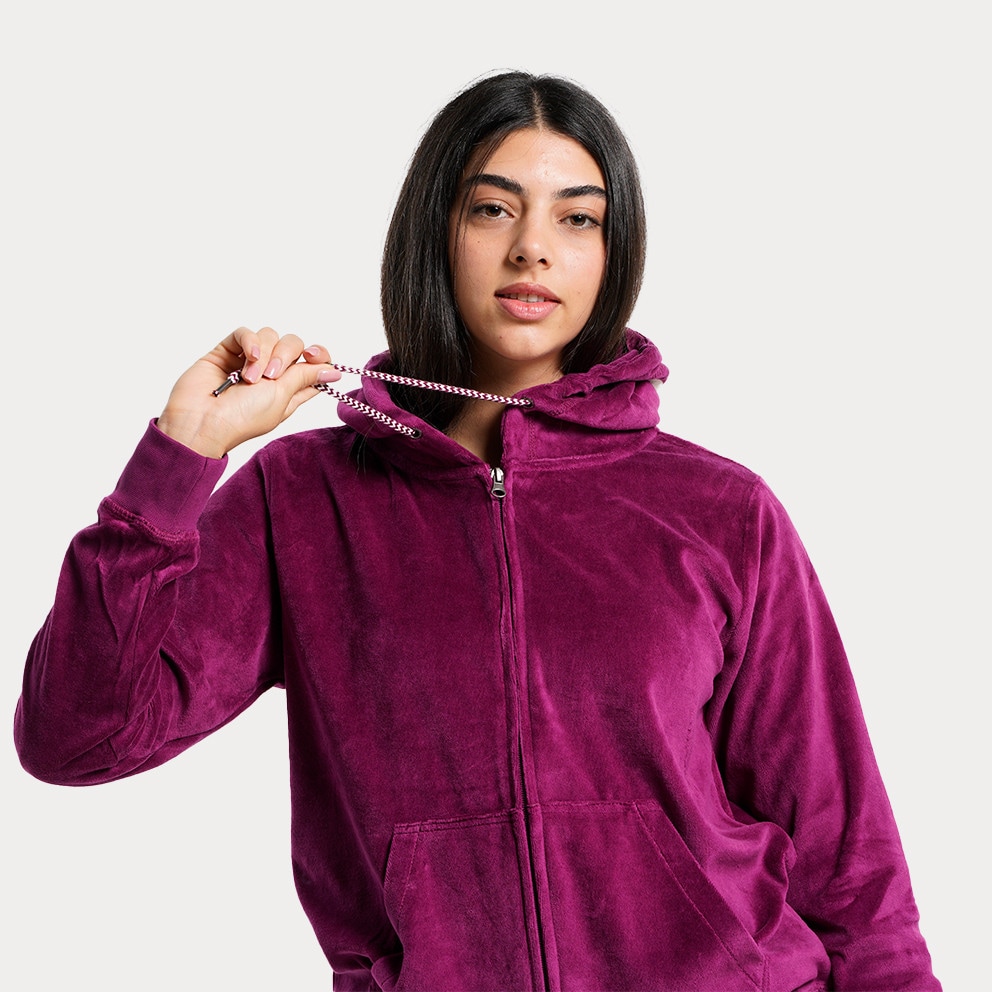 Body Action Women's Velour Hoodie Jacket