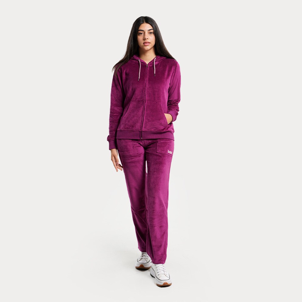 Body Action Women Velour Hoodie Γυναικεία Ζακέτα