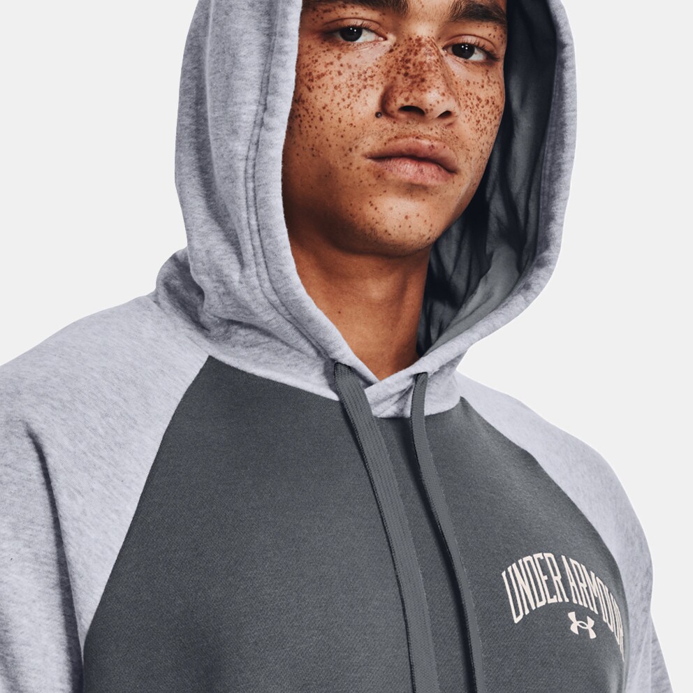Under Armour Rival Fleece Wordmark Colorblock Men s Hoodie Grey 1373363 012
