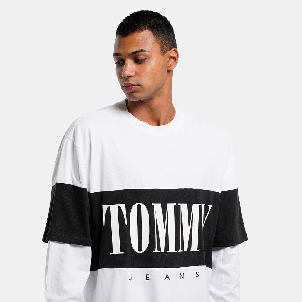 Tommy Jeans Skater Layer Logo Men's Long Sleeves T - shirt White DM0DM15057  - YBR - Tommy John 44