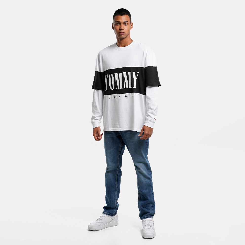 Tommy Jeans Skater Layer Logo Men's Long Sleeves T - shirt White DM0DM15057  - YBR - Tommy John 44