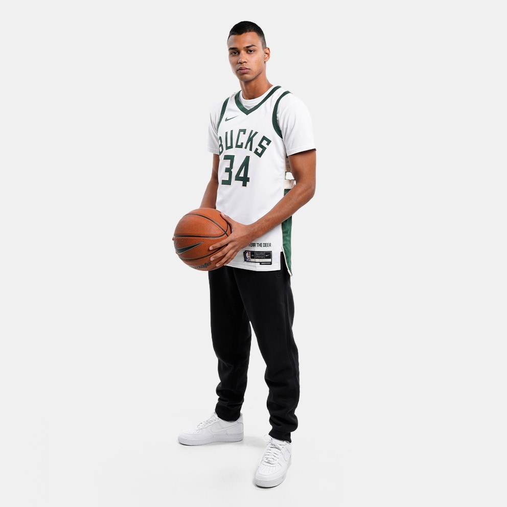 Youth Nike Giannis Antetokounmpo Hunter Green Milwaukee Bucks Logo Name & Number Performance T-Shirt