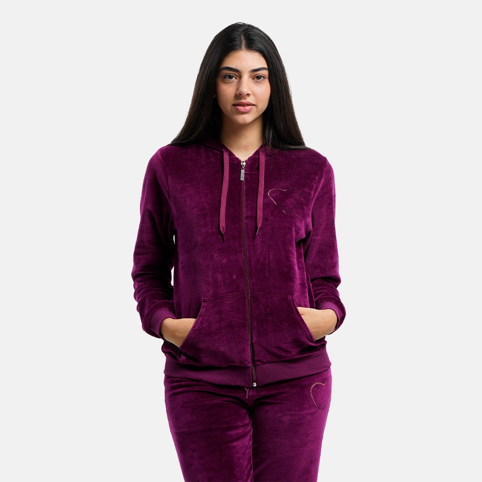 Target Set With Hoodie Velour Γυναικείο Σετ Με Κουκούλα