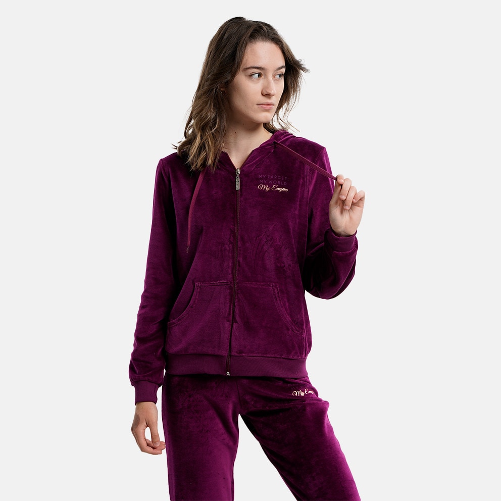 Target Set With Hoodie Velour Γυναικείο Σετ Με Κουκούλα