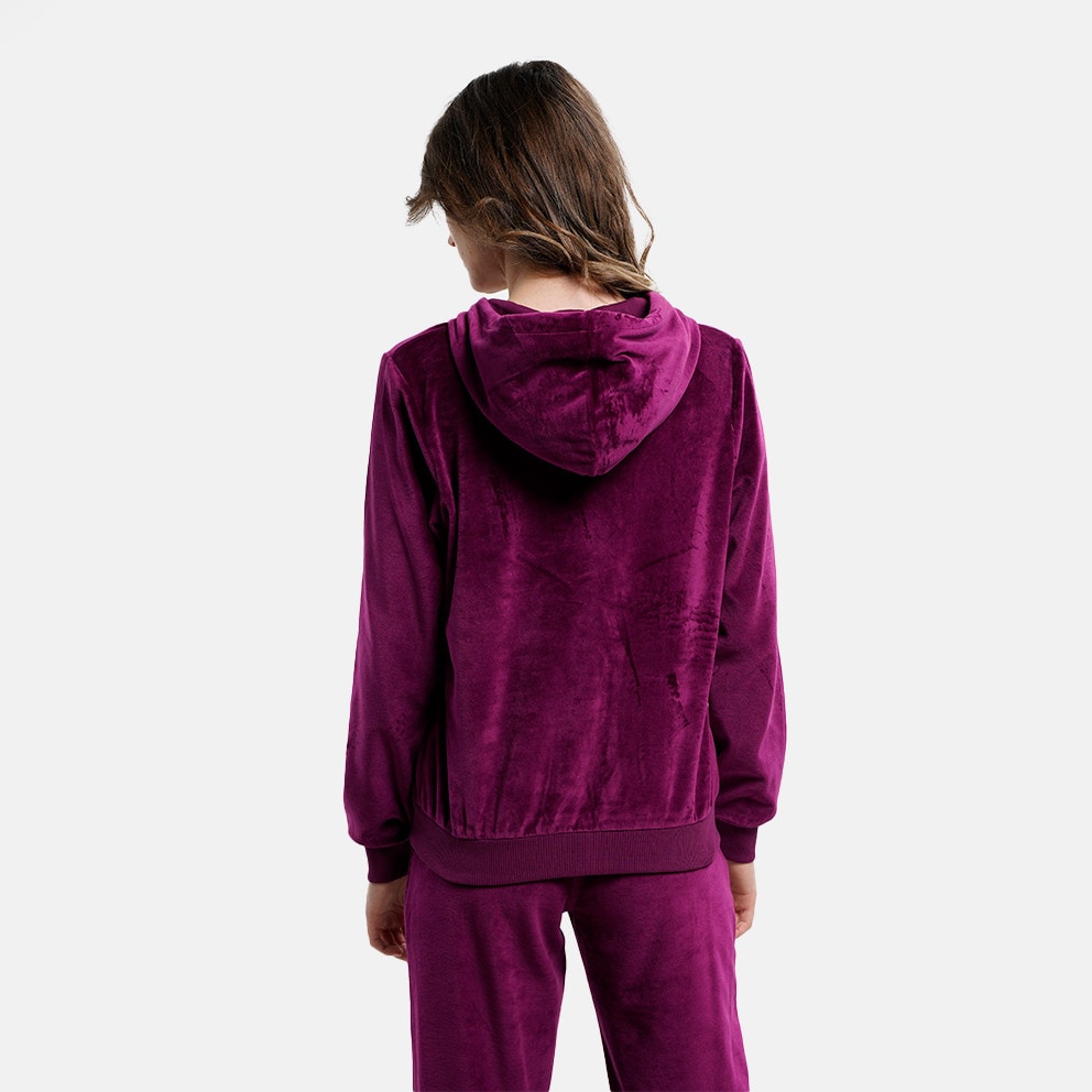 Target Set With Hoodie Velour Γυναικείο Σετ Με Κουκούλα