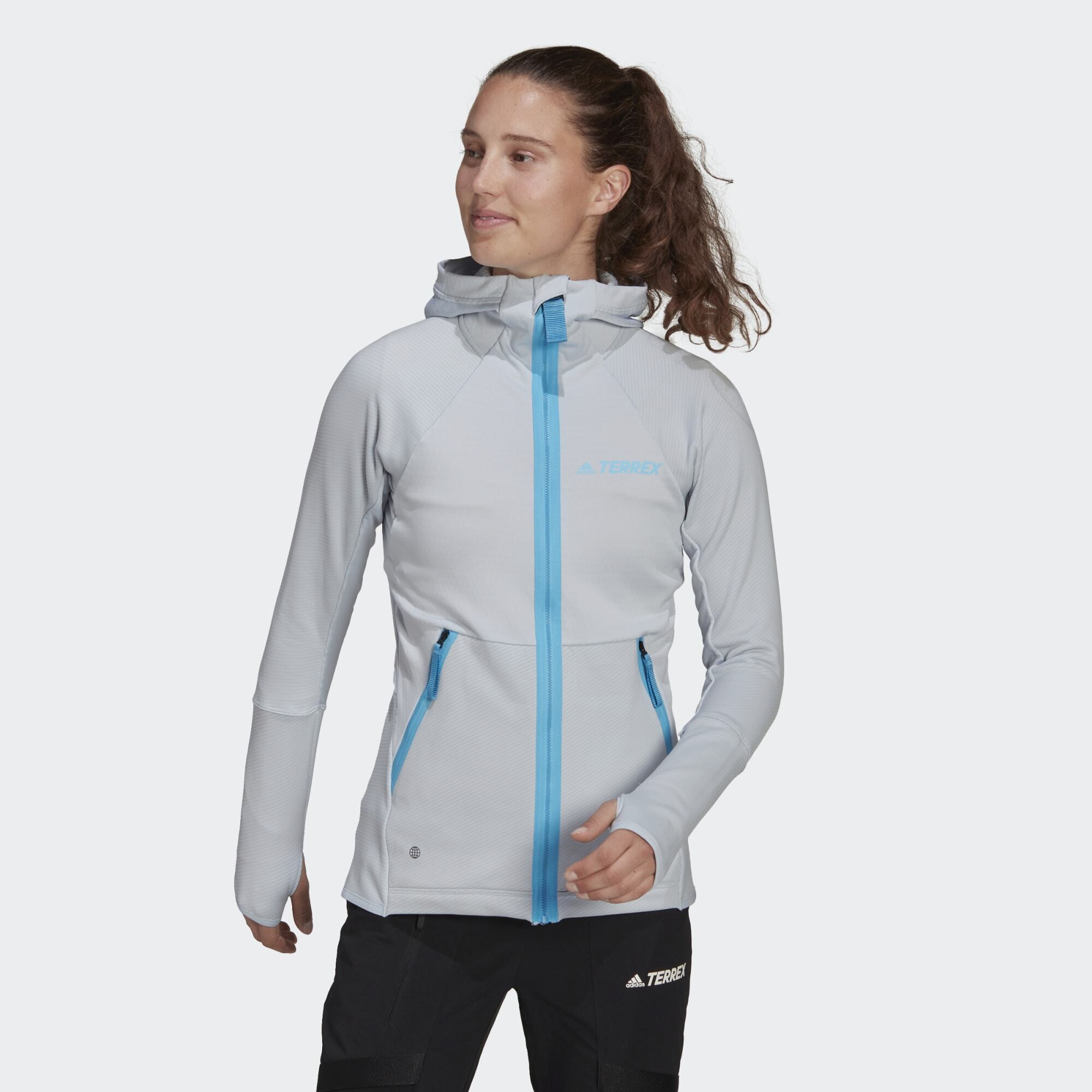 adidas Terrex Tech Flooce Hooded Hiking Fleece Jacket (9000132698_65944)