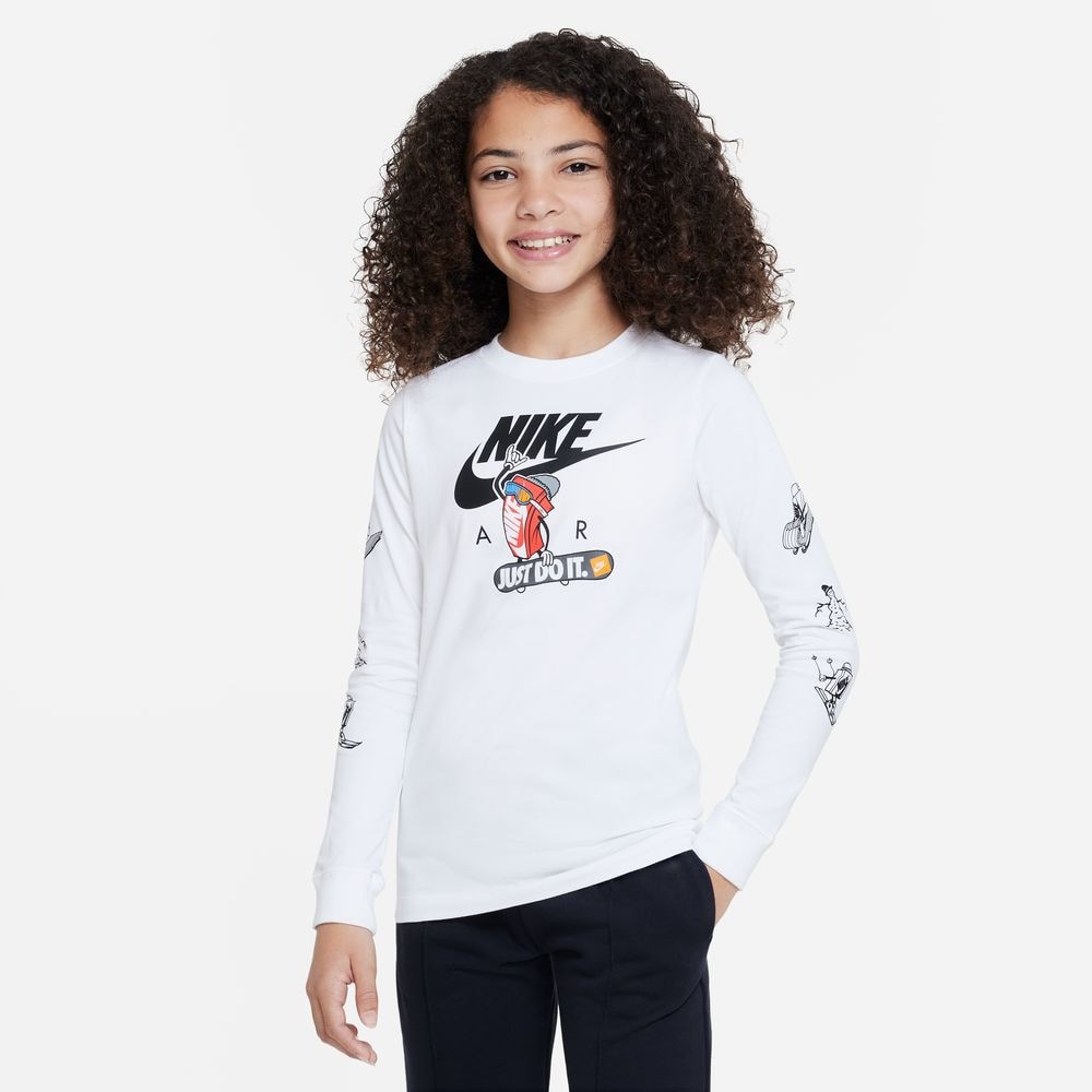 shirt WHITE DX1224 100 Have a Nike Day Shoes Nike Kids Long Sleeve T