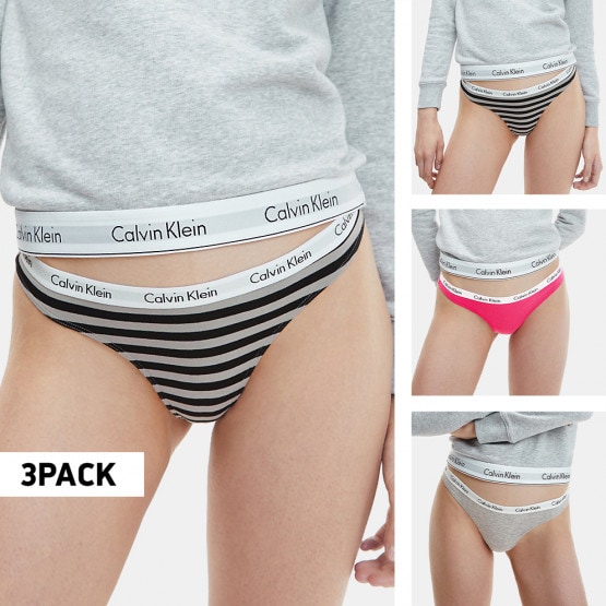 Bot Kostbaar Sluier Pack Women's Thong multicolor QD3587E - Calvin Klein 3 - 658 - Calvin Klein  Svarta klassiska bomullstrosor i 3-pack