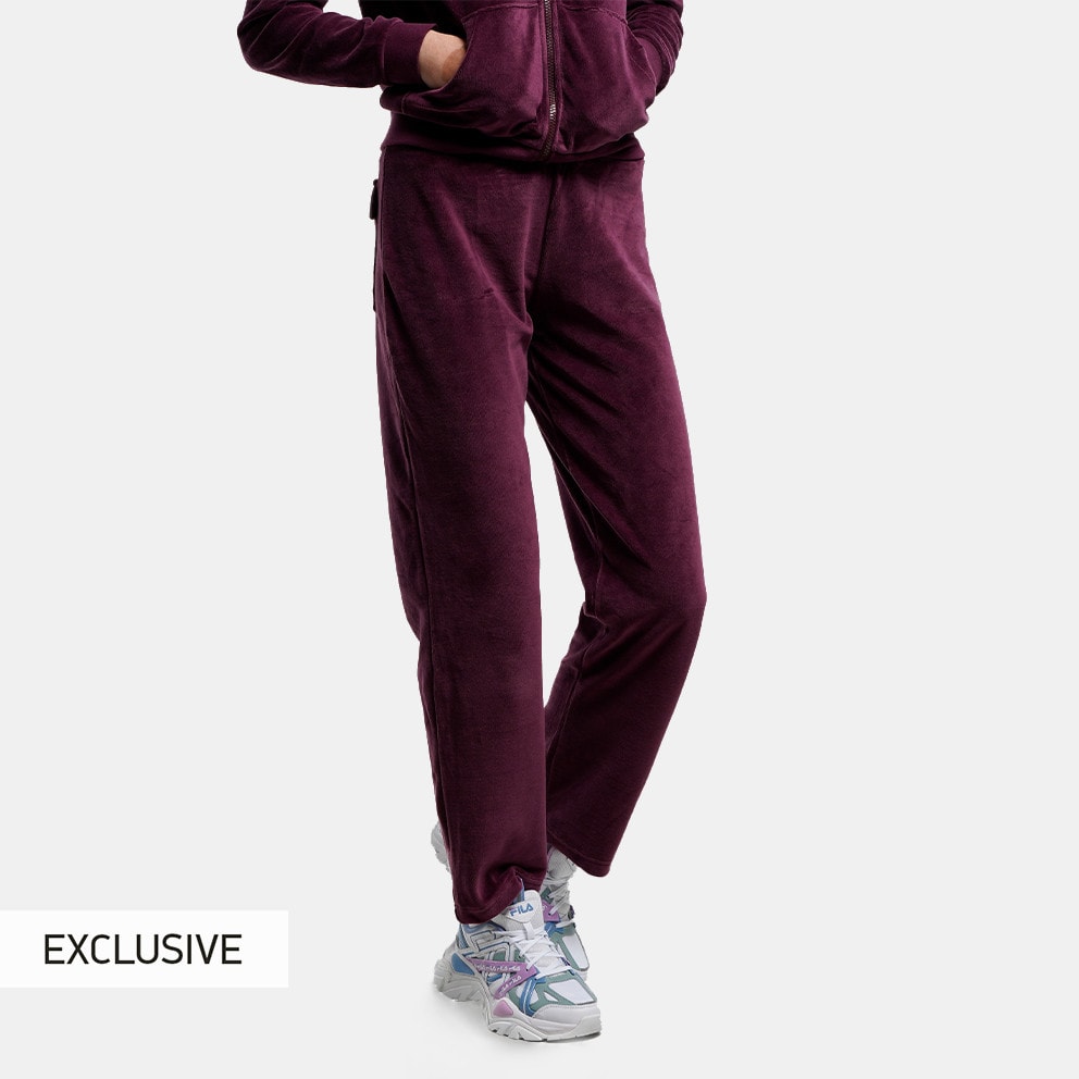 hule lever leder 62 - Nuff Wide Velvet Women's Track Pants Purple NU62220082 - parosh chunky  belt trousers item