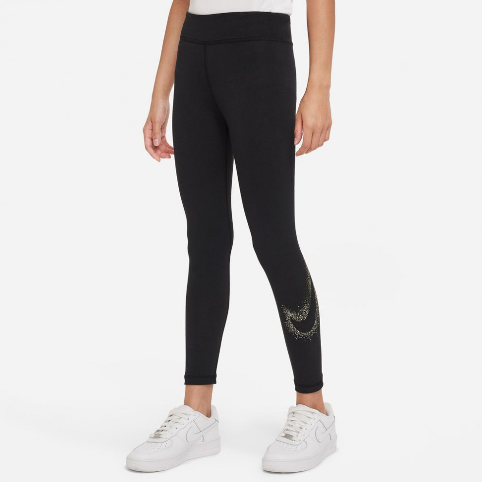 Nike Sportswear Essential Older Mid - Rise Kids' Leggings Black