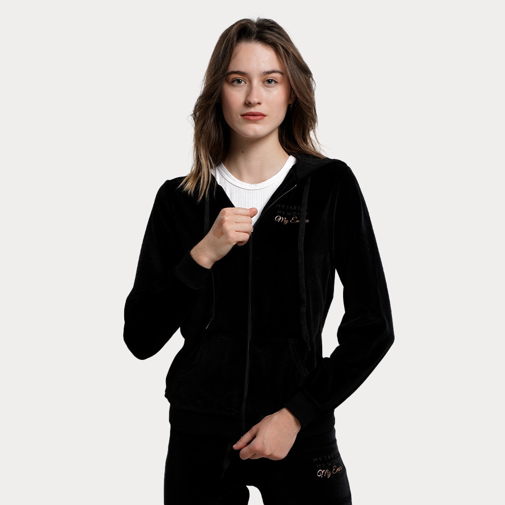 Target Set With Hoodie Velour Γυναικείο Σετ Με Κουκούλα