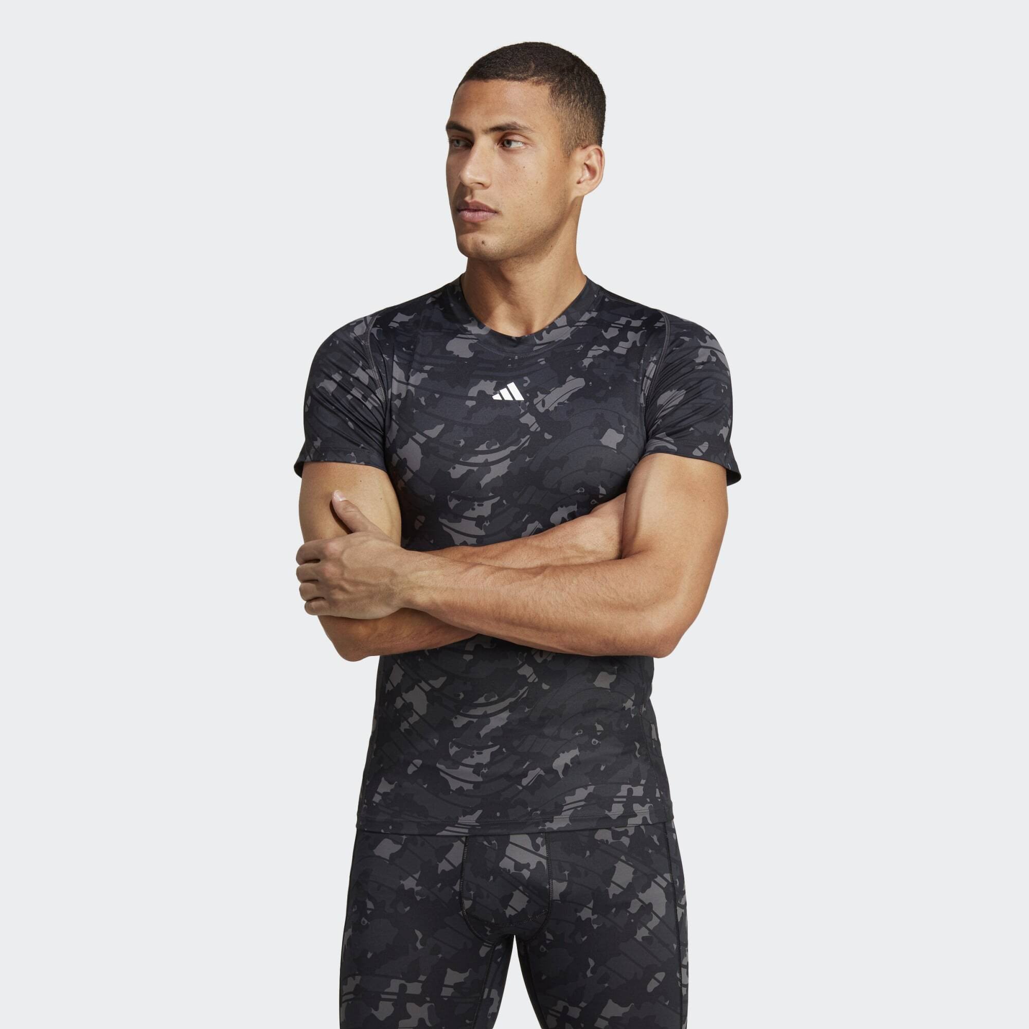 adidas Techfit Allover Print Training Tee (9000133563_44884)