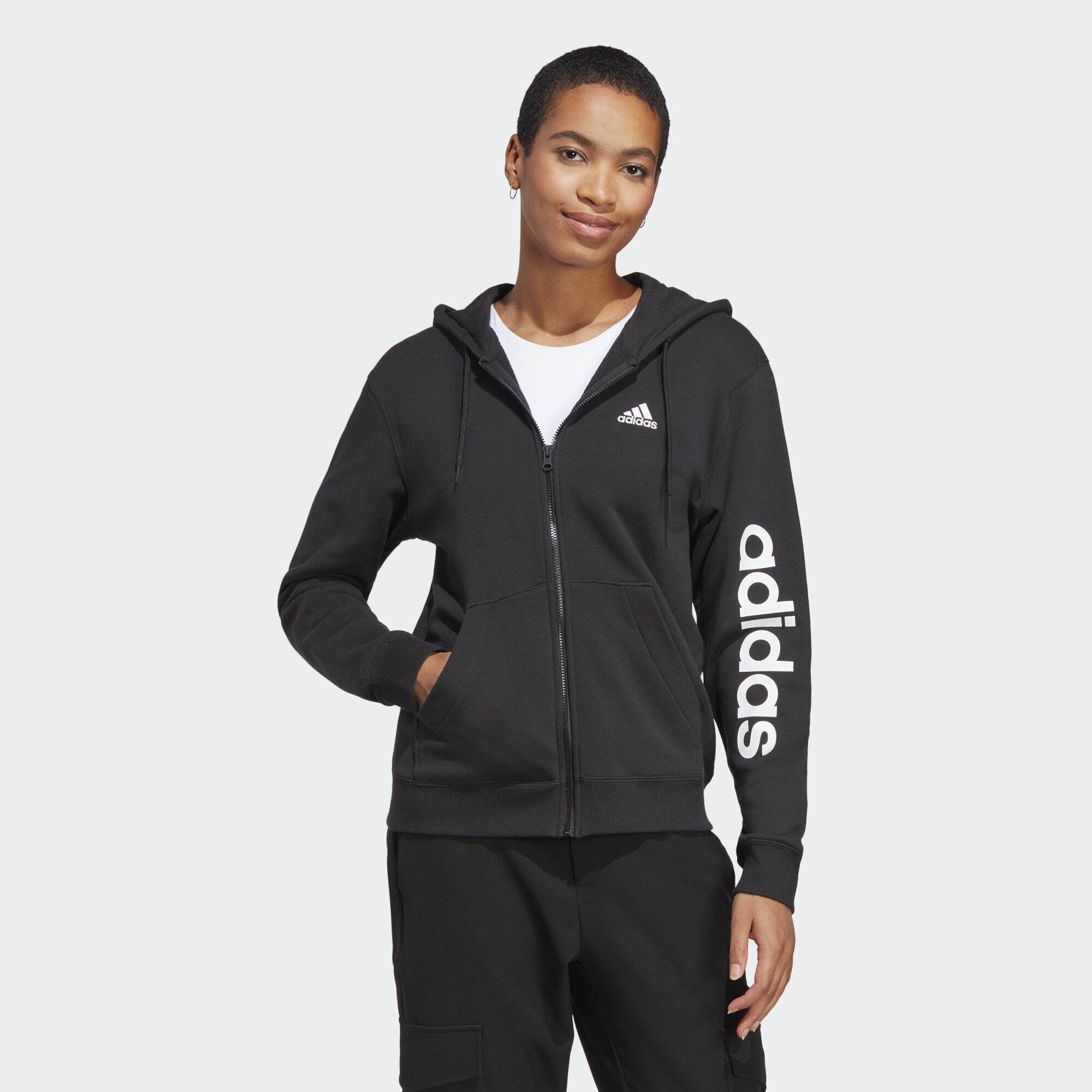 adidas Essentials Linear Full-Zip French Terry Hoodie (9000134739_22872)