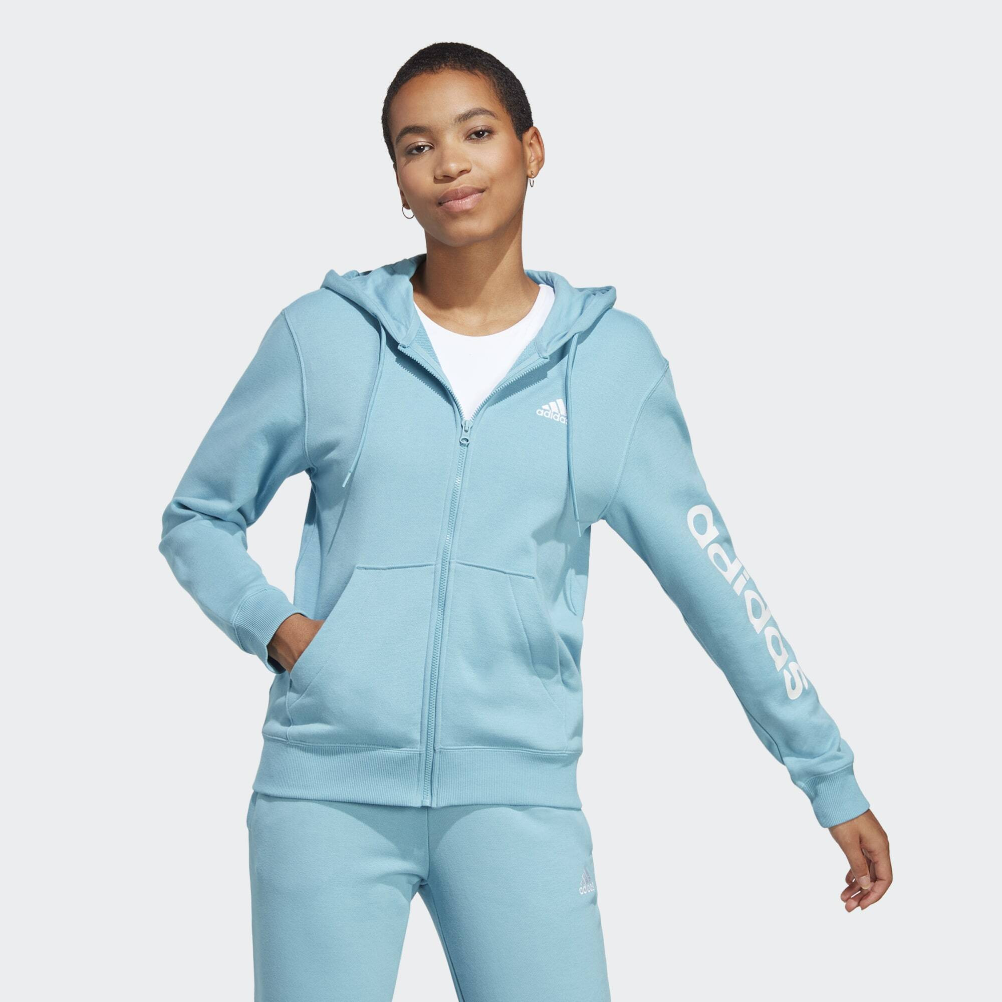 adidas Essentials Linear Full-Zip French Terry Hoodie (9000134740_66299)