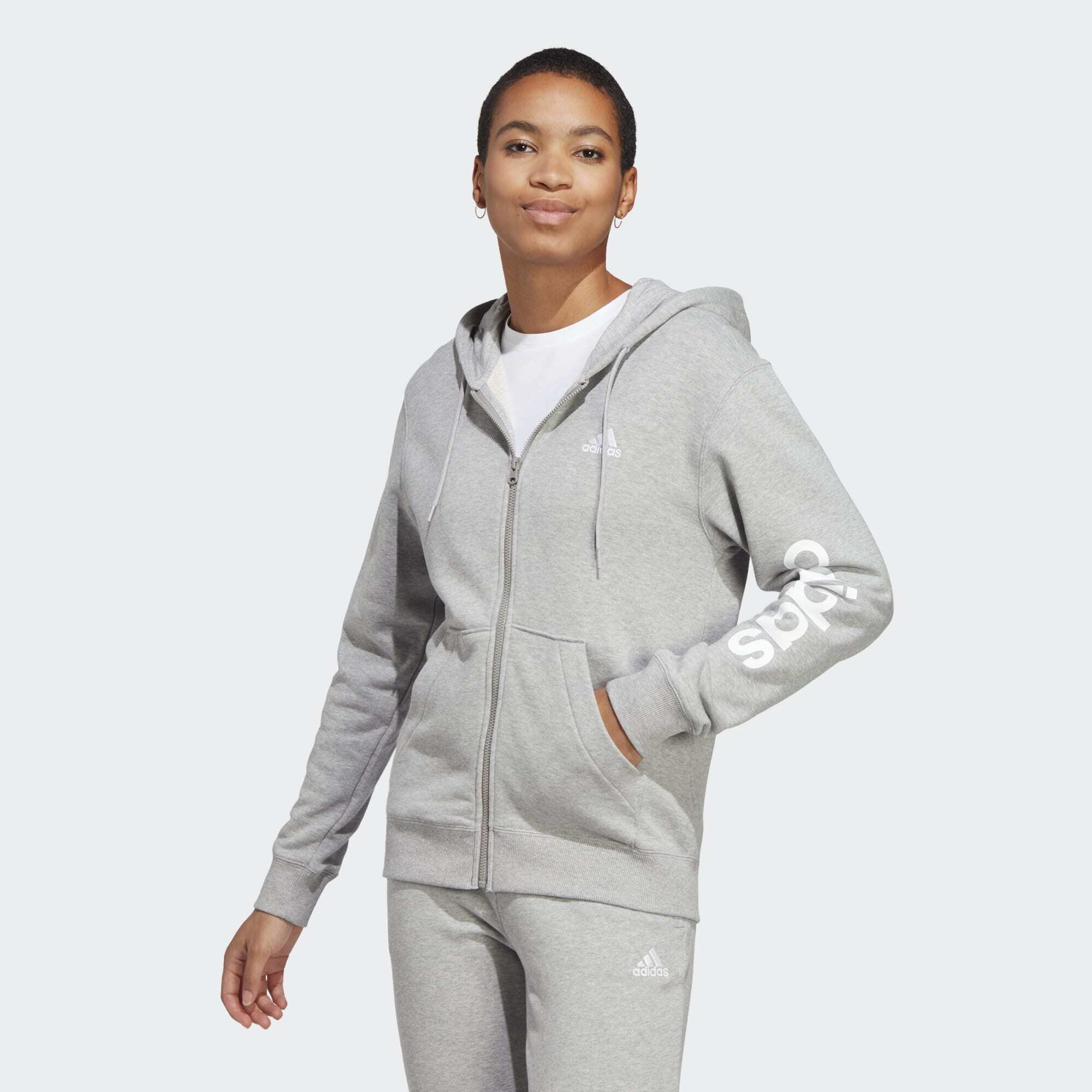 adidas Essentials Linear Full-Zip French Terry Hoodie (9000134745_63041)